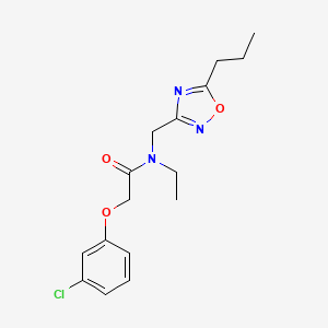molecular formula C16H20ClN3O3 B5901813 2-(3-chlorophenoxy)-N-ethyl-N-[(5-propyl-1,2,4-oxadiazol-3-yl)methyl]acetamide 