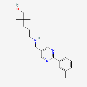 2,2-dimethyl-5-({[2-(3-methylphenyl)pyrimidin-5-yl]methyl}amino)pentan-1-ol