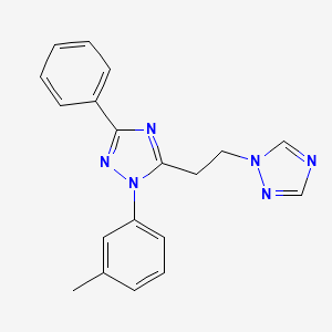 molecular formula C19H18N6 B5901852 1-(3-methylphenyl)-3-phenyl-5-[2-(1H-1,2,4-triazol-1-yl)ethyl]-1H-1,2,4-triazole 