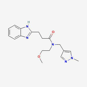 molecular formula C18H23N5O2 B5901884 3-(1H-benzimidazol-2-yl)-N-(2-methoxyethyl)-N-[(1-methyl-1H-pyrazol-4-yl)methyl]propanamide 