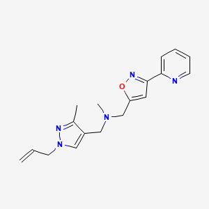 molecular formula C18H21N5O B5901887 1-(1-allyl-3-methyl-1H-pyrazol-4-yl)-N-methyl-N-[(3-pyridin-2-ylisoxazol-5-yl)methyl]methanamine 