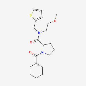 molecular formula C20H30N2O3S B5901894 1-(cyclohexylcarbonyl)-N-(2-methoxyethyl)-N-(2-thienylmethyl)pyrrolidine-2-carboxamide 