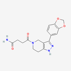 molecular formula C17H18N4O4 B5901906 4-[3-(1,3-benzodioxol-5-yl)-1,4,6,7-tetrahydro-5H-pyrazolo[4,3-c]pyridin-5-yl]-4-oxobutanamide 