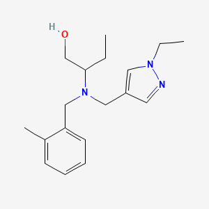 molecular formula C18H27N3O B5901914 2-[[(1-ethyl-1H-pyrazol-4-yl)methyl](2-methylbenzyl)amino]butan-1-ol 