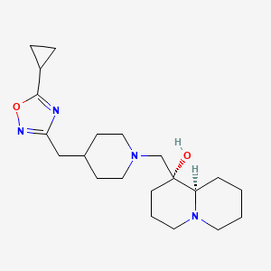 (1R,9aR)-1-({4-[(5-cyclopropyl-1,2,4-oxadiazol-3-yl)methyl]piperidin-1-yl}methyl)octahydro-2H-quinolizin-1-ol