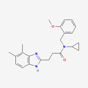 molecular formula C23H27N3O2 B5901926 N-cyclopropyl-3-(6,7-dimethyl-1H-benzimidazol-2-yl)-N-(2-methoxybenzyl)propanamide 