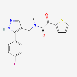 N-{[5-(4-fluorophenyl)-1H-pyrazol-4-yl]methyl}-N-methyl-2-oxo-2-(2-thienyl)acetamide