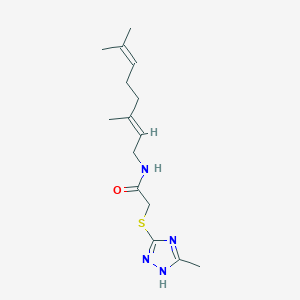 N-[(2E)-3,7-dimethylocta-2,6-dien-1-yl]-2-[(3-methyl-1H-1,2,4-triazol-5-yl)thio]acetamide