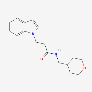 molecular formula C18H24N2O2 B5901982 3-(2-methyl-1H-indol-1-yl)-N-(tetrahydro-2H-pyran-4-ylmethyl)propanamide 