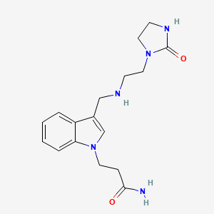 molecular formula C17H23N5O2 B5902001 3-[3-({[2-(2-oxoimidazolidin-1-yl)ethyl]amino}methyl)-1H-indol-1-yl]propanamide 