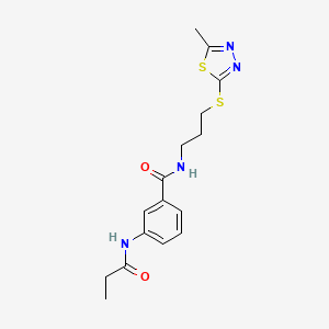 N-{3-[(5-methyl-1,3,4-thiadiazol-2-yl)thio]propyl}-3-(propionylamino)benzamide