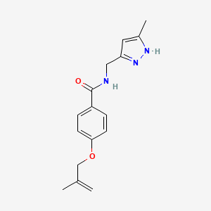 4-[(2-methylprop-2-en-1-yl)oxy]-N-[(3-methyl-1H-pyrazol-5-yl)methyl]benzamide