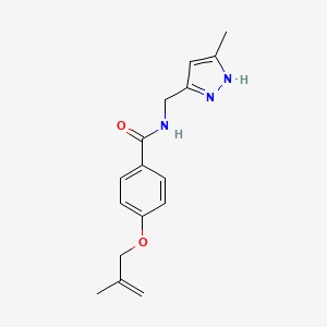 molecular formula C16H19N3O2 B5902088 4-[(2-methylprop-2-en-1-yl)oxy]-N-[(3-methyl-1H-pyrazol-5-yl)methyl]benzamide 