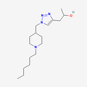 molecular formula C17H32N4O B5902094 1-{1-[(1-hexylpiperidin-4-yl)methyl]-1H-1,2,3-triazol-4-yl}propan-2-ol 