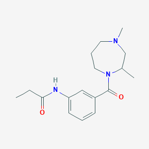 molecular formula C17H25N3O2 B5902102 N-{3-[(2,4-dimethyl-1,4-diazepan-1-yl)carbonyl]phenyl}propanamide 