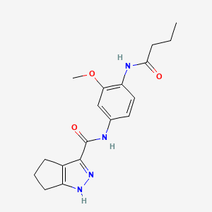 molecular formula C18H22N4O3 B5902112 N-[4-(butyrylamino)-3-methoxyphenyl]-1,4,5,6-tetrahydrocyclopenta[c]pyrazole-3-carboxamide 