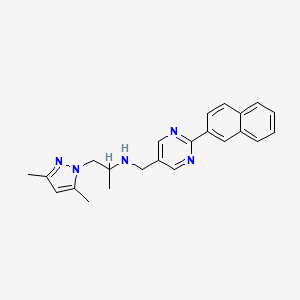 molecular formula C23H25N5 B5902121 1-(3,5-dimethyl-1H-pyrazol-1-yl)-N-{[2-(2-naphthyl)pyrimidin-5-yl]methyl}propan-2-amine 