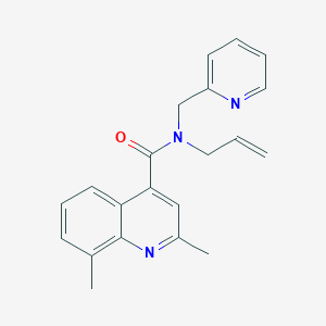 molecular formula C21H21N3O B5902128 N-allyl-2,8-dimethyl-N-(pyridin-2-ylmethyl)quinoline-4-carboxamide 