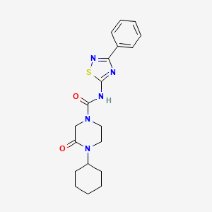 molecular formula C19H23N5O2S B5902131 4-cyclohexyl-3-oxo-N-(3-phenyl-1,2,4-thiadiazol-5-yl)piperazine-1-carboxamide 