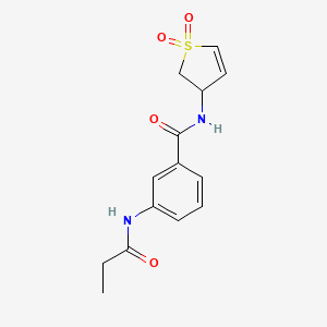 molecular formula C14H16N2O4S B5902145 N-(1,1-dioxido-2,3-dihydro-3-thienyl)-3-(propionylamino)benzamide 