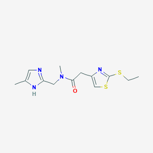 molecular formula C13H18N4OS2 B5902166 2-[2-(ethylthio)-1,3-thiazol-4-yl]-N-methyl-N-[(4-methyl-1H-imidazol-2-yl)methyl]acetamide 