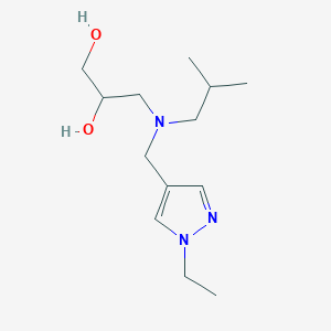 molecular formula C13H25N3O2 B5902189 3-[[(1-ethyl-1H-pyrazol-4-yl)methyl](isobutyl)amino]propane-1,2-diol 