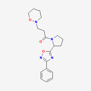 2-{3-oxo-3-[2-(3-phenyl-1,2,4-oxadiazol-5-yl)pyrrolidin-1-yl]propyl}-1,2-oxazinane