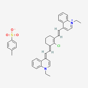 molecular formula C39H39ClN2O3S B590222 4-(2-{2-Chloro-3-[2-(1-ethylquinolin-4(1H)-ylidene)ethylidene]cyclohex-1-en-1-yl}ethenyl)-1-ethylquinolin-1-ium 4-methylbenzene-1-sulfonate CAS No. 155998-77-9