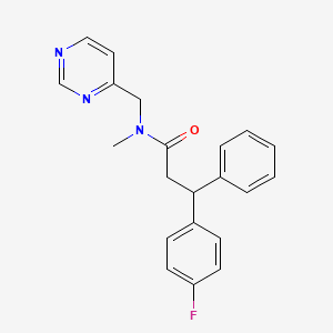 3-(4-fluorophenyl)-N-methyl-3-phenyl-N-(pyrimidin-4-ylmethyl)propanamide