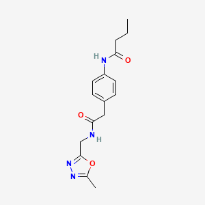 molecular formula C16H20N4O3 B5902264 N-[4-(2-{[(5-methyl-1,3,4-oxadiazol-2-yl)methyl]amino}-2-oxoethyl)phenyl]butanamide 