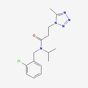 molecular formula C15H20ClN5O B5902268 N-(2-chlorobenzyl)-N-isopropyl-3-(5-methyl-1H-tetrazol-1-yl)propanamide 