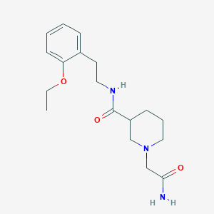 molecular formula C18H27N3O3 B5902277 1-(2-amino-2-oxoethyl)-N-[2-(2-ethoxyphenyl)ethyl]piperidine-3-carboxamide 