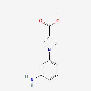 molecular formula C11H14N2O2 B590229 1-(3-氨基苯基)氮杂环丁烷-3-羧酸甲酯 CAS No. 887595-89-3