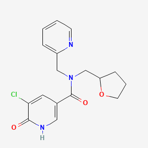 5-chloro-6-oxo-N-(pyridin-2-ylmethyl)-N-(tetrahydrofuran-2-ylmethyl)-1,6-dihydropyridine-3-carboxamide