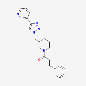 molecular formula C22H25N5O B5902319 3-(1-{[1-(3-phenylpropanoyl)piperidin-3-yl]methyl}-1H-1,2,3-triazol-4-yl)pyridine 
