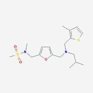 molecular formula C18H28N2O3S2 B5902339 N-{[5-({isobutyl[(3-methyl-2-thienyl)methyl]amino}methyl)-2-furyl]methyl}-N-methylmethanesulfonamide 