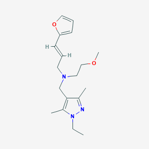 molecular formula C18H27N3O2 B5902356 (2E)-N-[(1-ethyl-3,5-dimethyl-1H-pyrazol-4-yl)methyl]-3-(2-furyl)-N-(2-methoxyethyl)prop-2-en-1-amine 