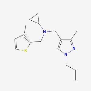 molecular formula C17H23N3S B5902357 N-[(1-allyl-3-methyl-1H-pyrazol-4-yl)methyl]-N-[(3-methyl-2-thienyl)methyl]cyclopropanamine 