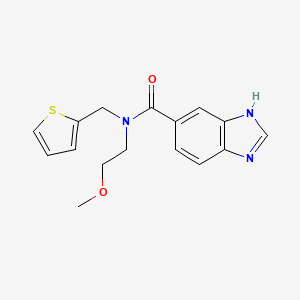 molecular formula C16H17N3O2S B5902361 N-(2-methoxyethyl)-N-(2-thienylmethyl)-1H-benzimidazole-5-carboxamide 
