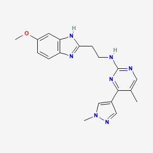 N-[2-(6-methoxy-1H-benzimidazol-2-yl)ethyl]-5-methyl-4-(1-methyl-1H-pyrazol-4-yl)pyrimidin-2-amine