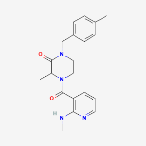 molecular formula C20H24N4O2 B5902367 3-methyl-4-{[2-(methylamino)pyridin-3-yl]carbonyl}-1-(4-methylbenzyl)piperazin-2-one 