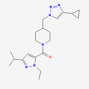 molecular formula C20H30N6O B5902371 4-[(4-cyclopropyl-1H-1,2,3-triazol-1-yl)methyl]-1-[(1-ethyl-3-isopropyl-1H-pyrazol-5-yl)carbonyl]piperidine 