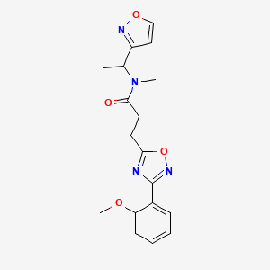 molecular formula C18H20N4O4 B5902373 N-(1-isoxazol-3-ylethyl)-3-[3-(2-methoxyphenyl)-1,2,4-oxadiazol-5-yl]-N-methylpropanamide 