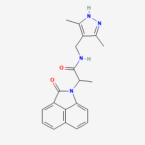 molecular formula C20H20N4O2 B5902397 N-[(3,5-dimethyl-1H-pyrazol-4-yl)methyl]-2-(2-oxobenzo[cd]indol-1(2H)-yl)propanamide 