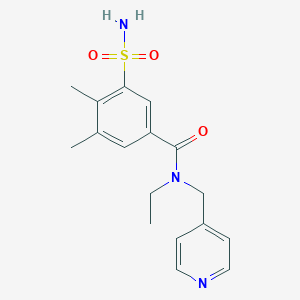 molecular formula C17H21N3O3S B5902404 3-(aminosulfonyl)-N-ethyl-4,5-dimethyl-N-(pyridin-4-ylmethyl)benzamide 
