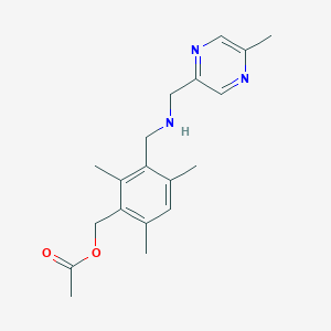 molecular formula C19H25N3O2 B5902429 2,4,6-trimethyl-3-({[(5-methylpyrazin-2-yl)methyl]amino}methyl)benzyl acetate 