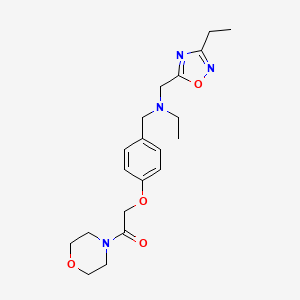 molecular formula C20H28N4O4 B5902460 N-[(3-ethyl-1,2,4-oxadiazol-5-yl)methyl]-N-[4-(2-morpholin-4-yl-2-oxoethoxy)benzyl]ethanamine 