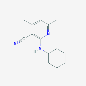 molecular formula C14H19N3 B5902462 2-(cyclohexylamino)-4,6-dimethylnicotinonitrile 