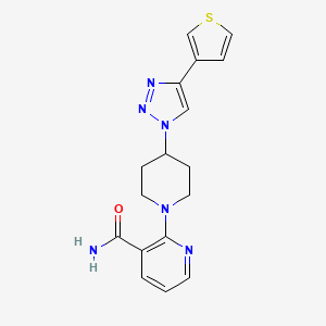 molecular formula C17H18N6OS B5902471 2-{4-[4-(3-thienyl)-1H-1,2,3-triazol-1-yl]piperidin-1-yl}nicotinamide 