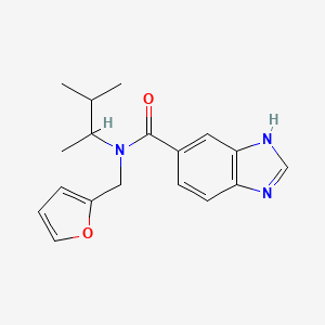 N-(1,2-dimethylpropyl)-N-(2-furylmethyl)-1H-benzimidazole-5-carboxamide